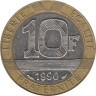  Франция. 10 франков 1990 год. Гений свободы. 