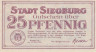  Бона. Германия. Зигбург 25 пфеннигов 1921 год. Нотгельд. (XF) 