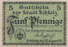  Бона. Германия. Шлайц (Тюрингия) 5 пфеннигов 1919 год. Нотгельд. (XF) 