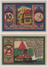  Набор банкнот. Германия. Оснабрюк 10 и 25 пфеннигов 1921 год. Нотгельды, 2 штуки. (XF) 