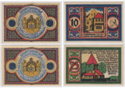 Набор банкнот. Германия. Оснабрюк 10 и 25 пфеннигов 1921 год. Нотгельды, 2 штуки. (XF)