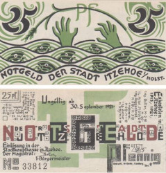 Бона. Германия. Итцехо 25 пфеннигов 1921 год. Нотгельд. (XF)