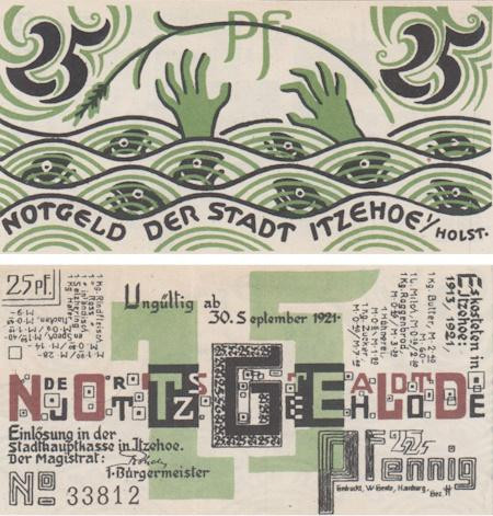  Бона. Германия. Итцехо 25 пфеннигов 1921 год. Нотгельд. (XF) 
