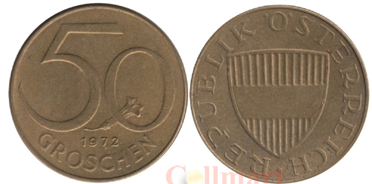  Австрия. 50 грошей 1972 год. Щит. 