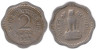  Индия. 2 новых пайса 1957 год. Герб. (♦ - Бомбей) 