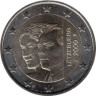  Люксембург. 2 евро 2009 год. 90 лет вступления на престол Герцогини Шарлотты. 