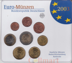 Германия. Годовой набор евро монет 2003 года в банковской запайке. (G)