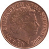  Джерси. 2 пенса 2008 год. Замок Елизаветы в г. Сент-Хелиер. 