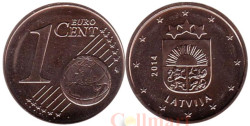 Латвия. 1 евроцент 2014 год.