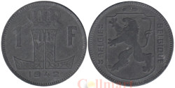 Бельгия. 1 франк 1942 год. Лев. BELGIE - BELGIQUE.