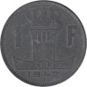  Бельгия. 1 франк 1942 год. Лев. BELGIE - BELGIQUE. 