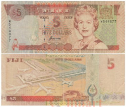 Бона. Фиджи 5 долларов 1998 год. Елизавета II. (F-VF)