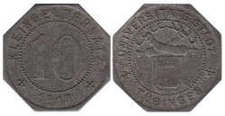 Германия. Тюбинген. 10 пфеннигов 1917 год. Нотгельд.