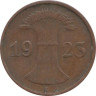  Веймарская республика. 1 рентенпфенниг 1923 год. (E) 