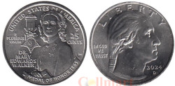 США. 25 центов 2024 год. 13-я монета. Американские женщины - Мэри Эдвардс Уокер. (D)