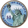  США. 1 доллар 2014 год. 29-й президент Уоррен Гардинг (1921–1923). цветное покрытие. 