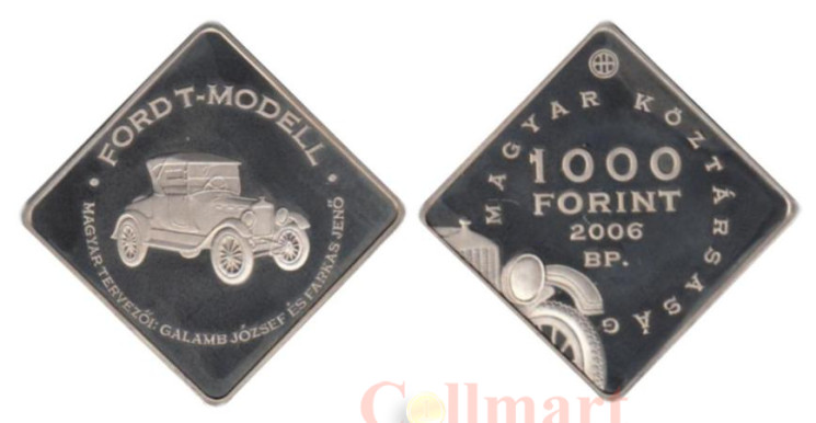  Венгрия. 1000 форинтов 2006 год. Автомобиль Форд Т. 