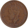  Цейлон. 1 цент 1942 год. Георг VI. (бронза) 
