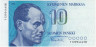  Бона. Финляндия 10 марок 1986 год. Пааво Нурми. (XF-AU) 