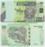  Бона. Конго (ДРК) 1000 франков 2020 год. Попугай. (Пресс) 