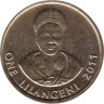  Свазиленд. 1 лилангени 2011 год. Дзеливе Шонгве - королева Свазиленда. 