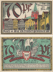 Бона. Германия. Киль 70 пфеннигов 1921 год (вариант 1). Нотгельд. (XF)