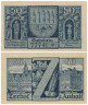  Бона. Германия. Цербст 50 пфеннигов 1921 год. Cтарая ратуша и новая ратуша, литера Z (одноцветные). Нотгельд. (XF) 