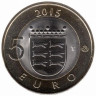  Финляндия. 5 евро 2015 год. Исторические регионы Финляндии. Животные - Остроботния. Горностай. 