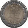  Люксембург. 2 евро 2009 год. 10 лет монетарной политики ЕС (EMU) и введения евро. 