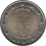  Люксембург. 2 евро 2009 год. 10 лет введения евро. 