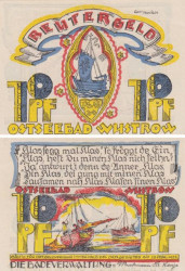 Бона. Германия. Вустров 10 пфеннигов 1922 год. Нотгельд. (XF)