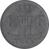  Бельгия. 1 франк 1943 год. Лев. BELGIE - BELGIQUE. 