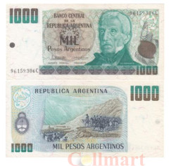Бона. Аргентина 1000 аргентинских песо 1984 год. Хосе де Сан-Мартин. (VF)