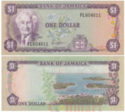 Бона. Ямайка 1 доллар 1982 год. Сэр Александр Бустаманте. (VF)