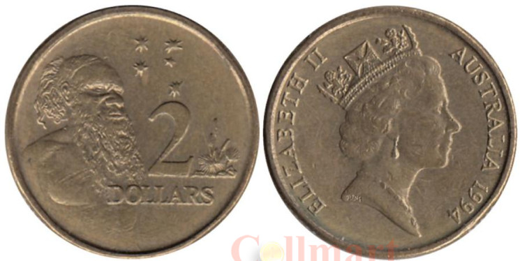  Австралия. 2 доллара 1994 год. Австралийский абориген. 