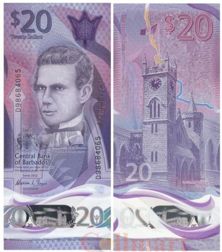  Бона. Барбадос 20 долларов 2022 год. Самуэль Джексон Прескод. (Пресс) 