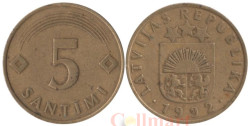 Латвия. 5 сантимов 1992 год.