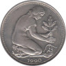  ФРГ. 50 пфеннигов 1990 год. (A) 