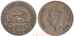 Британская Восточная Африка. 50 центов 1949 год. Лев.