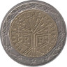  Франция. 2 евро 1999 год. 