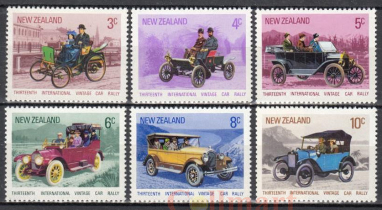  Набор марок. Новая Зеландия 1972 год. 13-е Ралли винтажных автомобилей. (6 марок) 