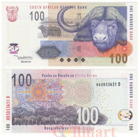 Бона. ЮАР 100 рэндов 2005 год. Африканский буйвол. (VF-XF)    Бона. ЮАР 100 рэндов 2005 год. Африканский буйвол. (VF-XF)