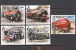 Набор марок. Соломоновы Острова 2013 год. Британские паровозы. (5 марок)