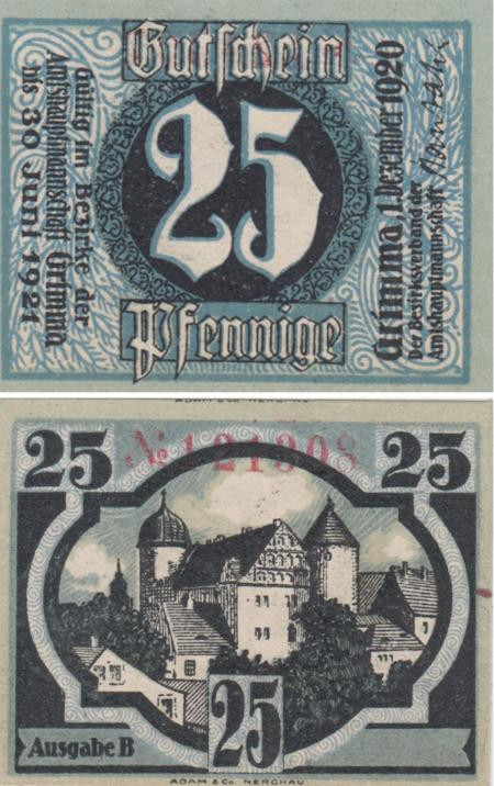  Бона. Германия. Гримма 25 пфеннигов 1920 год. Нотгельд. (XF) 