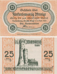 Бона. Германия (Польша). Зайтенберг (Строне-Слёнске) 25 пфеннигов 1920 год. Нотгельд. (XF)