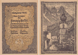 Бона. Австрия. Верфен 20 геллеров 1920 год. Нотгельд. (XF)