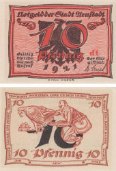 Бона. Германия. Арнштадт 10 пфеннигов 1921 год. Серия dt. Нотгельд. (XF)