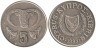  Кипр. 5 центов 1993 год. Бык. 