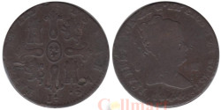 Испания. 8 мараведи 1844 год. Королева Изабелла II. (J)
