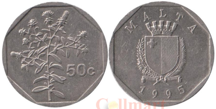  Мальта. 50 центов 1995 год. Девясил. 